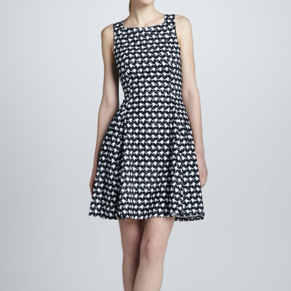 Theory Blue and White Fit and Flare Mini Dress